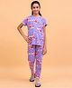 Ninos Dreams 100% Cotton Knit Half Sleeves Unicorn Printed Night Suit  - Mauve