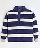 Cherry Crumble By Nitt Hyman Cotton Full Sleeves Striped Sweater - Navy Blue & Off White