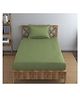 Trance Home Linen 400TC Single Elastic Fitted Bedsheet 1 Pillow Cover - Forest Green