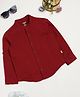 Milou Cotton Full Sleeves Solid Bio Washed Shirt - Maroon