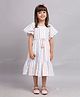 Nature Nook Kids Cotton Half Sleeves Striped Dress - Multi Colour