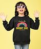 NUSYL Fleece Full Sleeves Look On The Bright Side Text Printed Oversized Sweatshirt - Black