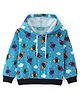 Tiara Fleece Full Sleeves Bats Printed Hoodie - Blue