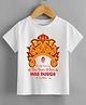 KNITROOT Durga Theme Half Sleeves Maa Durga Text Printed Tshirt - White