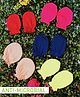 COCOON ORGANICS Cotton Pack of 5 Solid Plain Mittens - Yellow Peach Red Pink Blue