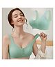 Bembika Solid Wirefree Cotton Front Button Closure Maternity Nursing Bra - Fruit Green
