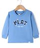 Teddy Sinker Knit Full Sleeves T-shirt with Text Print - Light Blue