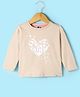 Teddy Sinker Knit Full Sleeves Text Printed T-Shirt - Light Peach