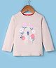 Teddy Sinker Knit Full Sleeves T-Shirt with Floral Print - Light Peach