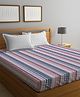 Klotthe Multicolor Abstract 300 TC Cotton Blend Fitted Double Bedsheet with 2 Pillow Covers