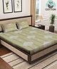 Klotthe Multicolor Floral 400 TC Pure Cotton Fitted Double Bedsheet with 2 Pillow Covers