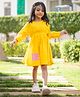 Peekaaboo Kids Cotton Full Puffed Sleeves Solid Dress - Yellow