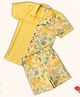 Peekaaboo Cotton Half Sleeves Floral Printed Shirt With Coordinating Shorts Set - Yellow