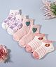 KIDLINGSS Pack Of 3 Heart Patch & Bunny Printed Anti Bacterial Cotton Socks - Multi Colour