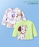 Babyoye Disney Interlock Knit Full Sleeves Jhablas With 101 Dalmatians Graphics Pack of 2- White & Green
