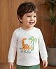 Babyoye Cotton Knit Full Sleeves Thermal Inner Wear With Dino Print - White