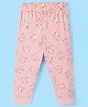 Ollypop Interlock Knit Full Length Teddy Bear Printed Lounge Pant - Dark Peach