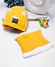 PASSION PETALS Fleece Stars Designed Warm Cap With Scarf Ear Cap Set - Yellow