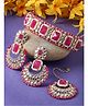 Sukkhi Affordable Squared Style Rani Pink Kundan & Beads Studded Choker Necklace Set