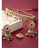 Sukkhi Vintage Gold Plated Red Multicolor Kundan & Beads Studded Choker Necklace Set