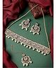 Sukkhi Pretty Traditional Style Gold Plated White Kundan & Beads Studded Choker Necklace Set