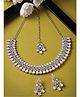 Sukkhi Exquisite Rhodium Plated Pink AD Stone Studded Choker Necklace Set