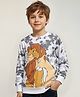 Pine Kids Disney Terry Knitted Full Raglan Sleeves Tie & Dye Oversized Sweatshirt With Lion King Print - White