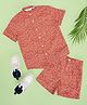 Indus Route by Pantaloons Cotton Half Sleeves Coordinate Set - Coral