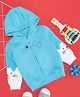 Pantaloons Baby Cotton Full Sleeves Roar Text Printed Hooded Sweatshirt - Aqua Blue