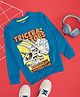 Pantaloons Junior Cotton Full Sleeves Printed Sweatshirt - Teal