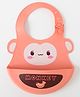 Monkey Print Waterproof Silicon Bib - Pink