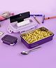 Nabhya Leak-Proof Inner Steel Outer Plastic Lunch Box With Small Katori & Spoon, 2 Containers Lunch Box (Purple)
