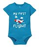 Zeezeezoo 100% Cotton Half Sleeves My First Flight Text  Printed Onesie - Blue