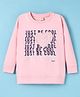 Olio Kids Lycra Knitted Full Sleeves Sweatshirt With Text Print & Sequin Detailing - Rose Pink