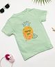 Milou Cotton Half Sleeves Pineapple Printed Tee - Light Green