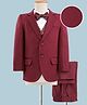 Mark & Mia Full Sleeves 4 Piece Party Suit with Blazer & Bow Detailing - Maroon & White