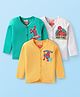Babyhug Marvel Interlock Knit Full Sleeves Jhablas with Spider Man Graphic Pack Of 3 - Yellow Grey & Green