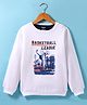 Smarty Boys Looper Knit Full Sleeves Sweatshirt With Text Print - White