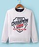 Smarty Boys Fleece Knit Full Sleeves Sweatshirt with Text Print - White
