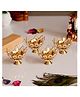 eCraftIndia Set of 4 Lotus Shape Crystal Tea Light Holder