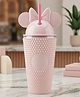 Zyamalox Diamond Sipper Colorful kids water bottle sippers  Sipper Cups with Adorable Bow-Topped Mouse Ears Design, Durable Diamond Textured Grip, and Fun Colors for Playful Hydration 500 ml (Pink)