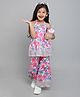 Taffykids Cotton Sleeveless Floral Printed & Lace Embellished Kurta & Sharara Set - Multi Colour