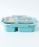 ZOE Leak Proof And Freezer Safe Bear Print Lunch Box|BPA Free|Leak Resistant|Freezer Safe|3 compartment and 1 Spoon|1100ML|Perfect for School Kids & Outdoors|Blue