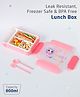 ZOE Bento style Lunch Box 800ml with Spoon & Fork Unicorn Print|BPA Free|Leak Resistant|Freezer Safe|4 Compartments,1 Spoon & 1 Fork|Perfect for School Kids & Outdoors|Pink
