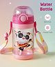 ZOE Panda Print Sipper Water Bottle|BPA Free|Leak Resistant|Freezer Safe| 450 ml|Perfect for School Kids & Outdoors|Pink