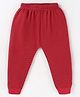 Bodycare Cotton Knit Full Length Thermal Pant with Stripes Detailing - Red