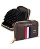 Storite 12 Slot RFID PU Leather Credit Debit Card Holder Wallet Money Zipper Coin Purse for Women - (Brown,10.75 x 8 x 2.5 cm)