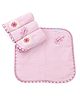 Abracadabra Cotton Knit  Floral Printed Wash cloth  L 26 x B 26 cm Set Of 4 - Pink