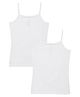 Charm n Cherish 100% Cotton Pack Of 2 Sleeveless Solid Camisoles - White