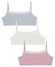 Charm n Cherish 100% Cotton Pack Of 3 Solid Training Bras - Grey Pink & White
